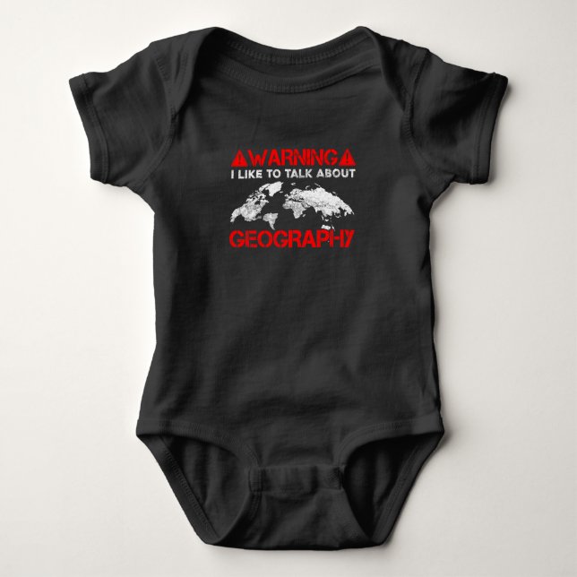Funny Geography Teacher Student Addicted Traveller Baby Bodysuit (Front)