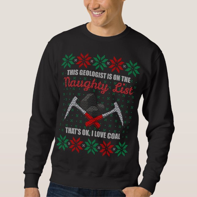 Funny Geologist Geology Ugly Christmas Sweater Nau (Front)