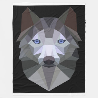Funny Geometry Husky Face Gifts Lover Fleece Blanket