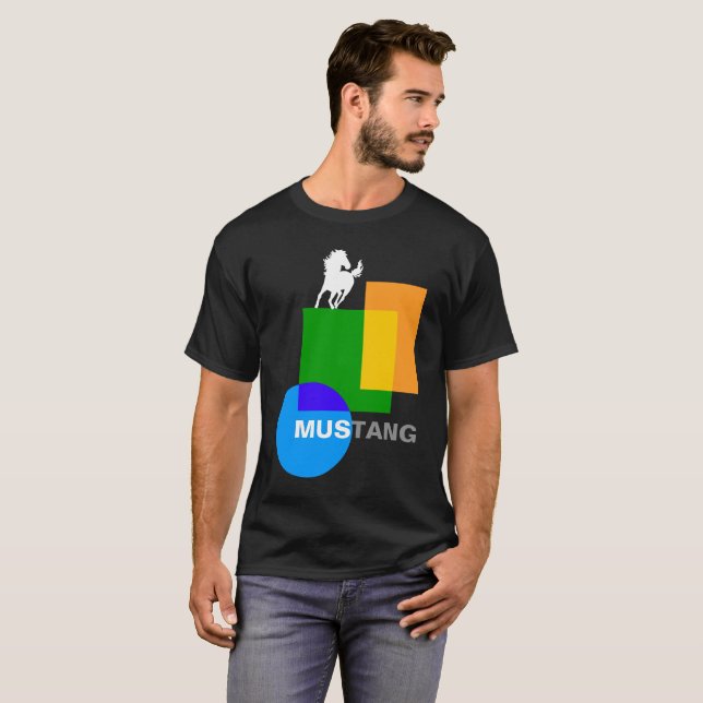 Funny Geometry Plus Horse Composition T-Shirt (Front Full)