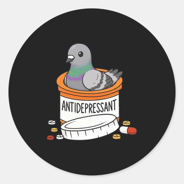 Funny Geon Anti Depressant Zoo Boys Girls Premium  Classic Round Sticker (Front)