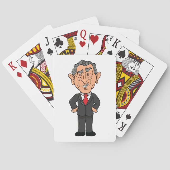 Funny George W Bush Political Caricature Playing Cards (Back)