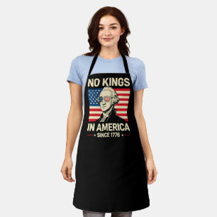 Funny George Washington No Kings America 1776 Apron