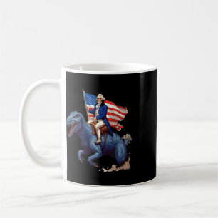 Funny George Washington Riding A Tyrannosaurus Rex Coffee Mug