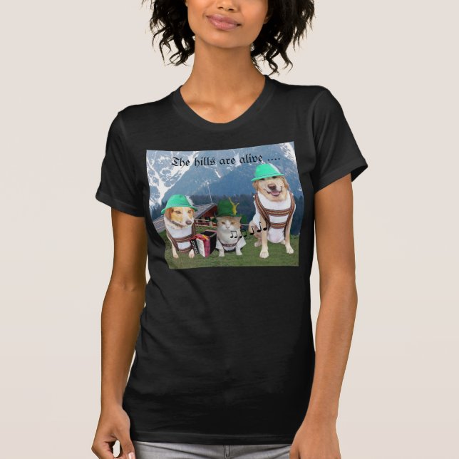 Funny German Dogs & Cat T-Shirt (Front)