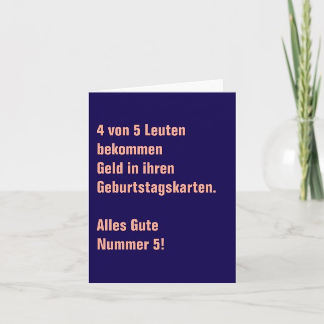 Funny German Humourous Joke Card (Front)