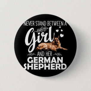 Funny german shepherd art for girls women pet dog 6 cm round badge