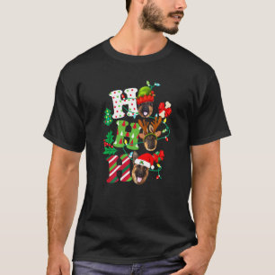 Funny German Shepherd Christmas Light Santa Snowfl T-Shirt