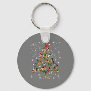 Funny German Shepherd Christmas Tree Decor Ornamen Key Ring