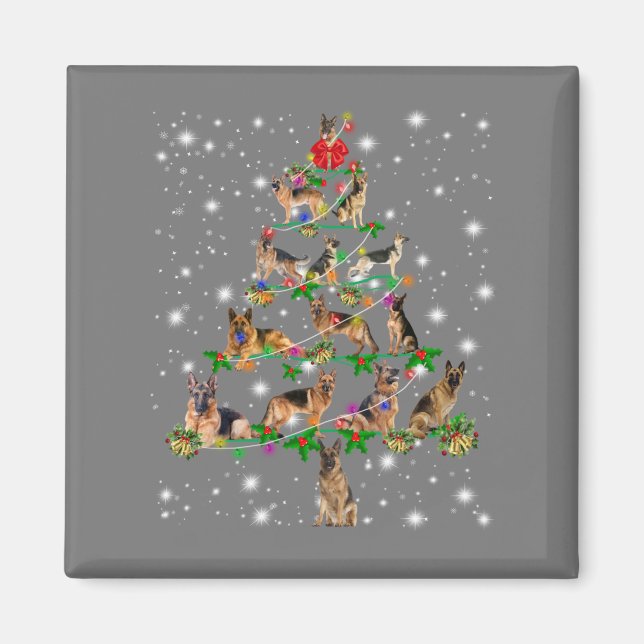 Funny German Shepherd Christmas Tree Decor Ornamen Magnet (Front)