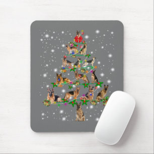 Funny German Shepherd Christmas Tree Decor Ornamen Mouse Pad