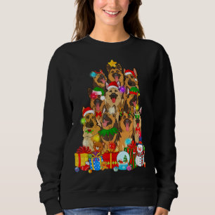 Funny German Shepherd Christmas Tree Lights Puppy Sweatshirt
