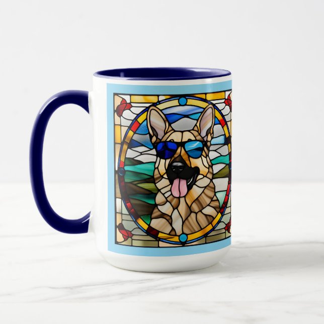 Funny German Shepherd Coffee Mug (Left)