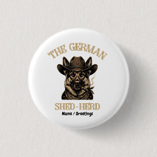 Funny German Shepherd Cowboy German Shed-Herd 3 Cm Round Badge