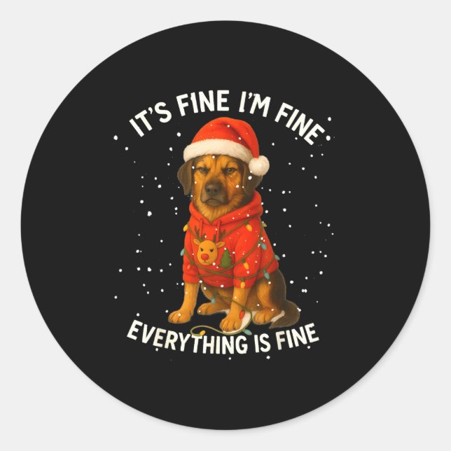 Funny German Shepherd Decorate Christmas Shirts I' Classic Round Sticker (Front)