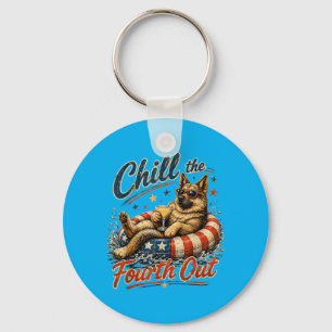 Funny German Shepherd Dog Chill The Fourth Out Key Ring