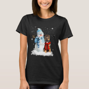 Funny German Shepherd Dog Christmas Snowman Christ T-Shirt