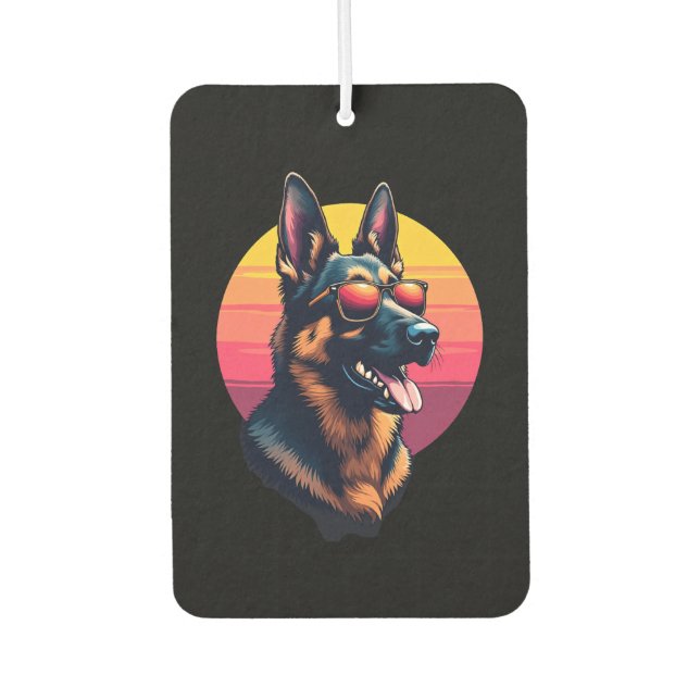 Funny German Shepherd Dog Design Art Costume Outfi Car Air Freshener (Front)