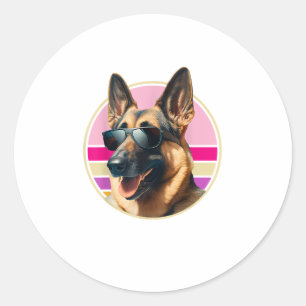 Funny German Shepherd Dog Design Art Costume Outfi Classic Round Sticker