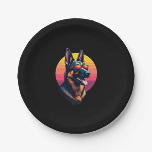 Funny German Shepherd Dog Design Art Costume Outfi Paper Plate