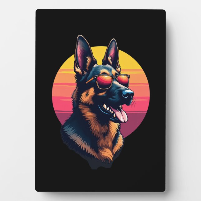 Funny German Shepherd Dog Design Art Costume Outfi Plaque (Front)