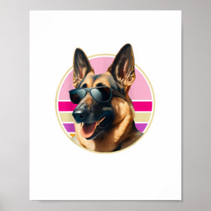 Funny German Shepherd Dog Design Art Costume Outfi Poster