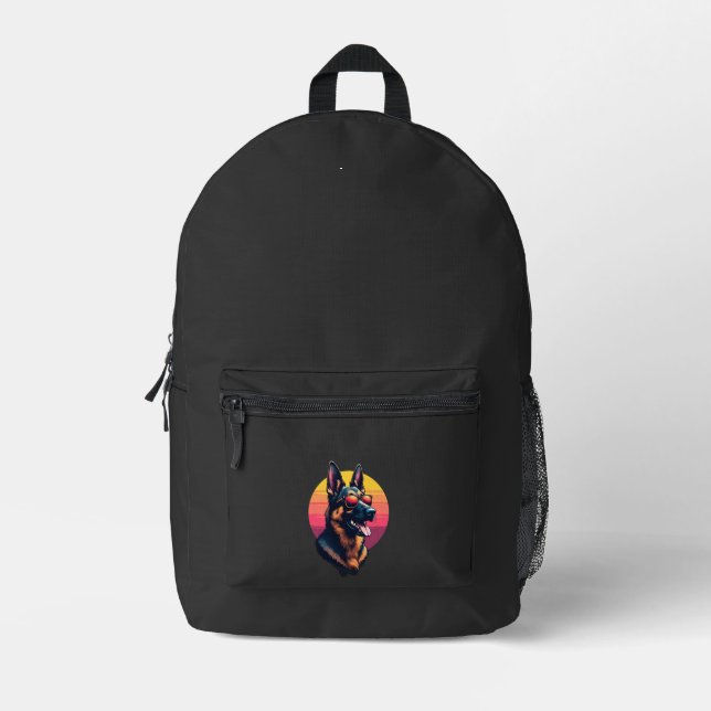 Funny German Shepherd Dog Design Art Costume Outfi Printed Backpack (Front)