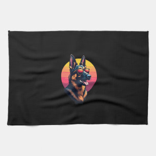 Funny German Shepherd Dog Design Art Costume Outfi Tea Towel