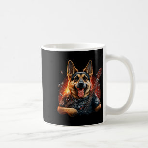 Funny German shepherd Dog Rock And Roll Guitar Coffee Mug