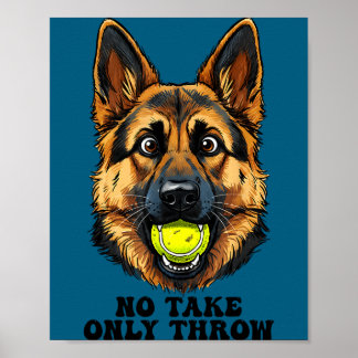 Funny german shepherd dog tennis ball dog mom  poster