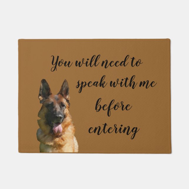 Funny German Shepherd Doormat (Front)