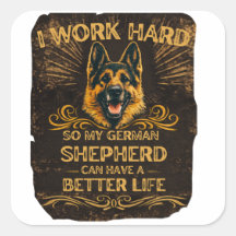 Funny German Shepherd GSD Dog Lover Square Sticker