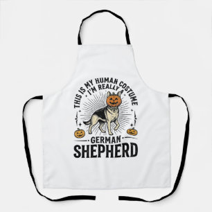 Funny German Shepherd Halloween Costume Dog Design Apron