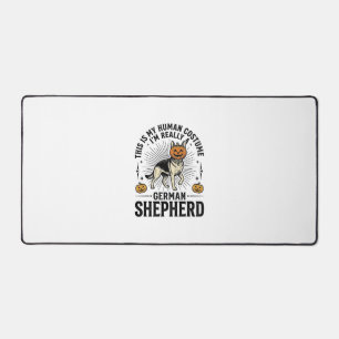 Funny German Shepherd Halloween Costume Dog Design Desk Mat