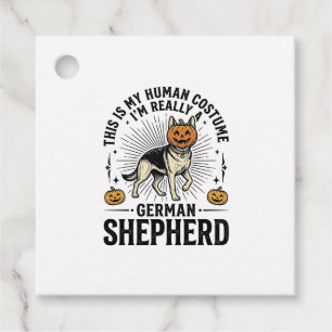 Funny German Shepherd Halloween Costume Dog Design Favour Tags