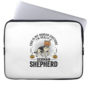 Funny German Shepherd Halloween Costume Dog Design Laptop Sleeve