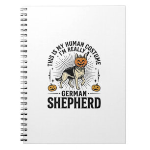 Funny German Shepherd Halloween Costume Dog Design Notebook