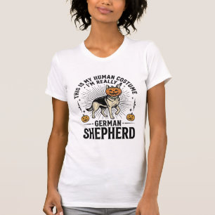 Funny German Shepherd Halloween Costume Dog Design T-Shirt
