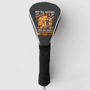 Funny German Shepherd Halloween Witch Dog Golf Head Cover