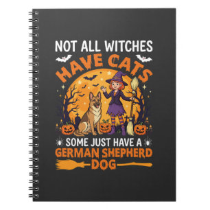 Funny German Shepherd Halloween Witch Dog Notebook