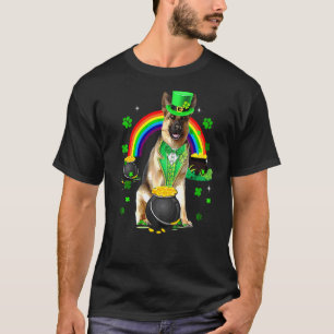 Funny German Shepherd Leprechaun Shamrock St Patri T-Shirt