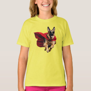 Funny German Shepherd Superhero Kid's T-Shirt