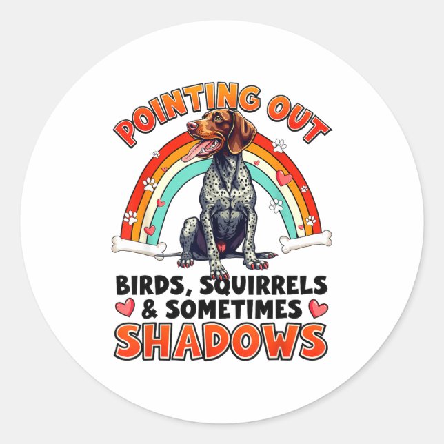 Funny German Shorthaired Inter Design For Dog Love Classic Round Sticker (Front)