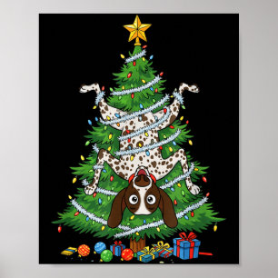 Funny German Shorthaired Inter Dog Christmas Tree  Poster