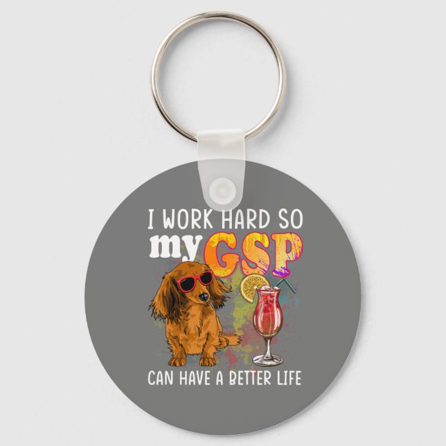 Funny German Shorthaired Pointer Gifts GSP Lover Key Ring (Front)