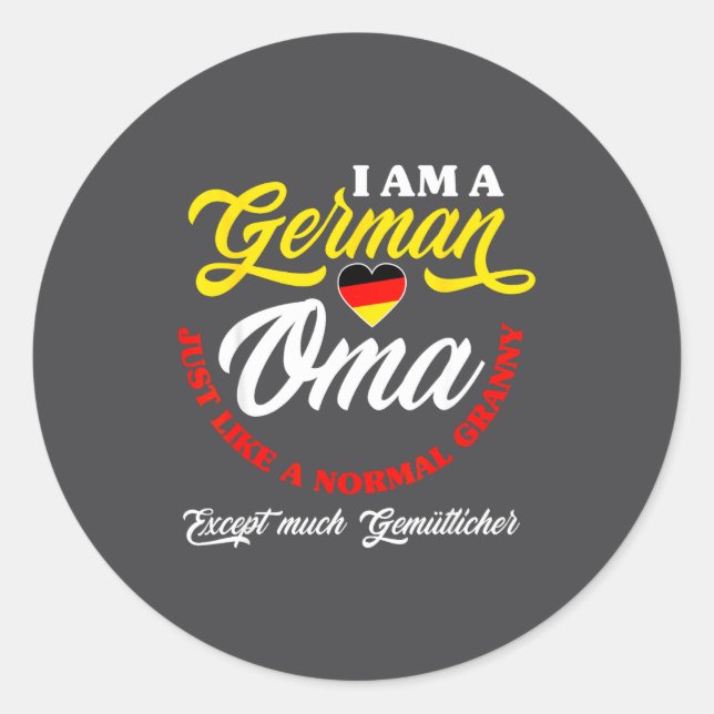 Funny Germany German Oma German Granny Deutsche Om Classic Round Sticker (Front)
