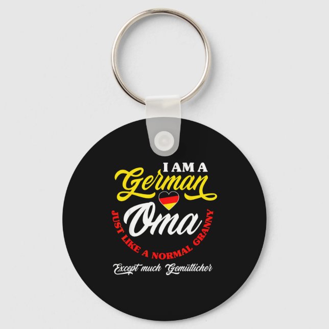 Funny Germany German Oma German Granny Deutsche Om Key Ring (Front)