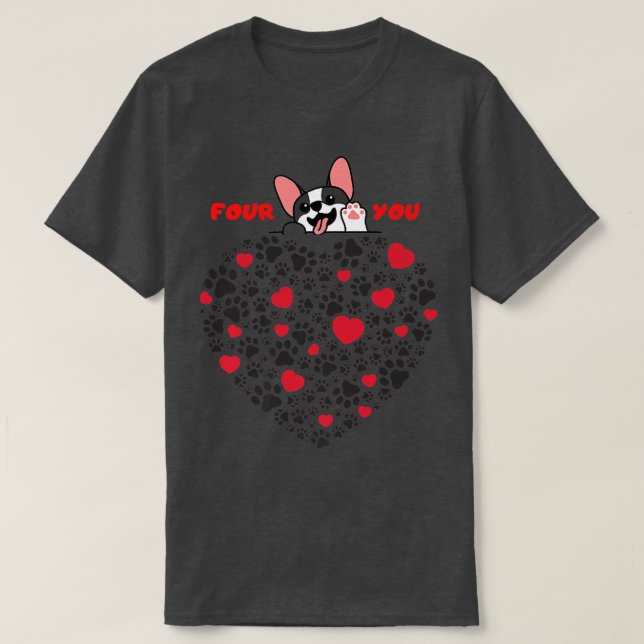 funny gesture of a puppy, i love dogs, dog lover d T-Shirt (Design Front)