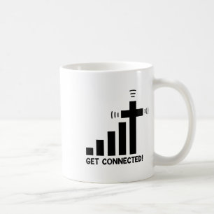 Funny Get Connected Jesus Christ Christian Faith I Coffee Mug