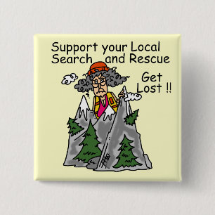 Funny Get Lost 15 Cm Square Badge